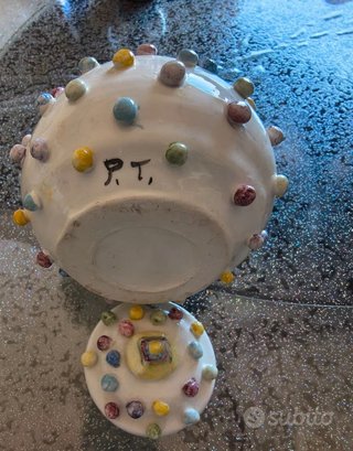 Portaoggetti ceramica decorato palline