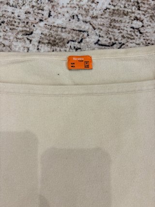 Bershka Camiseta Punto Beige Talla M