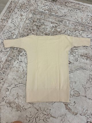 Bershka Camiseta Punto Beige Talla M