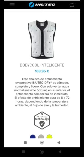 4 Chalecos INUTEQ BODYCOOL INTELIGENTE