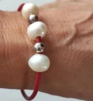 Collares y pulsera de piedras naturales y perlas