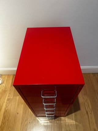 Armario archivador metálico rojo 6 cajones