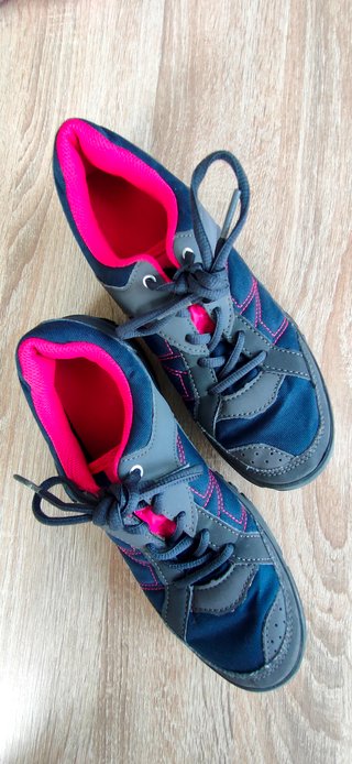 Zapatillas trekking Quechua mujer azul/gris