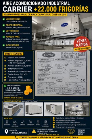 Aire Acondicionado Industrial Carrier +22.000 Frig