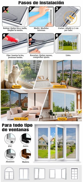 Mosquitera Ventana 120x300cm Fibra Vidrio