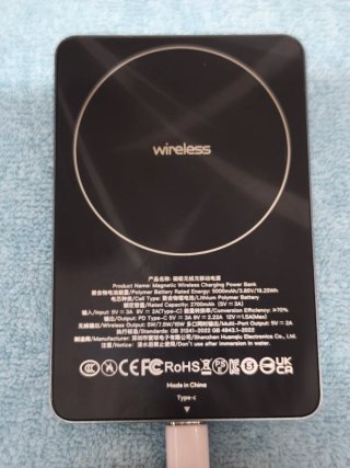 Power Bank 5000mAh Qi PD20W Rápido