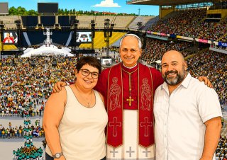 Ilustración personalizada Papa León XIV