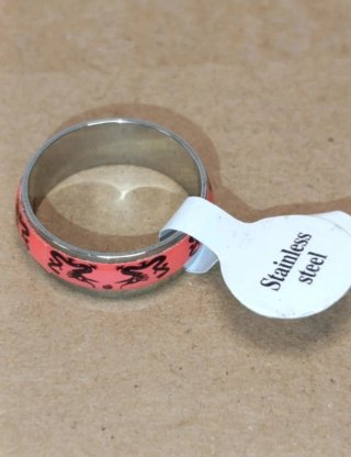 Anillo plateado coral dragones talla 8