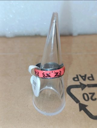 Anillo plateado coral dragones talla 8