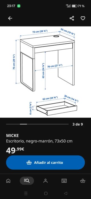 Escritorio Micke Ikea con estantería
