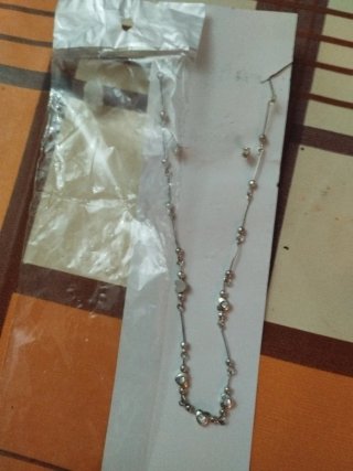 Collar y pendientes corazón plata