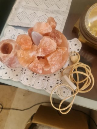 Sal Himalaya 3'7Kg Set Lámpara Grande+Portavelas