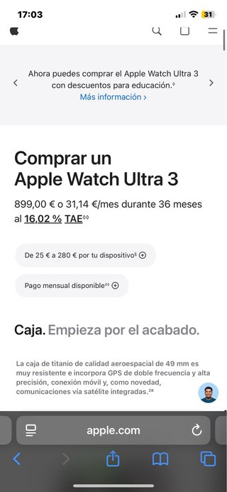 Apple Watch Ultra GPS+Celular 49mm SIN ABRIR -