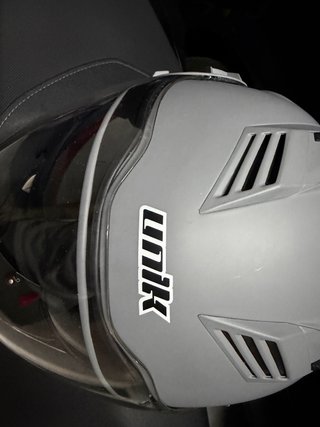 Casco de moto gris Unik tallla S
