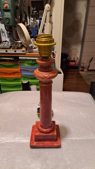 Lampada da tavolo in Alabastro e tessuto