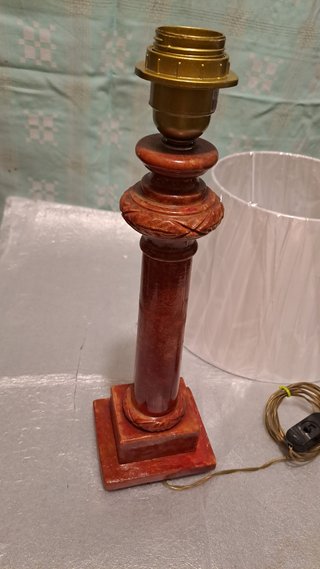Lampada da tavolo in Alabastro e tessuto