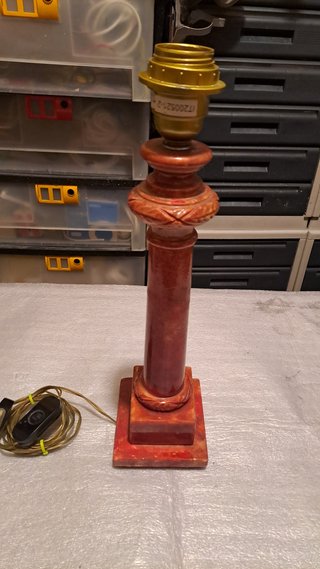 Lampada da tavolo in Alabastro e tessuto
