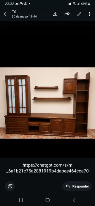Mueble de salón modular madera oscura