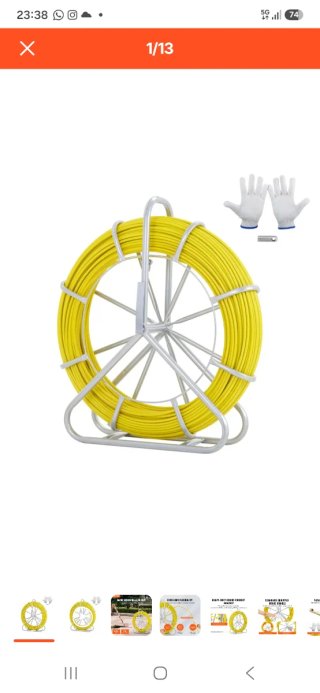 Cinta Pasacables Fibra Vidrio VEVOR 130m