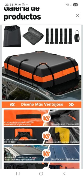 Maletero de techo impermeable para coche
