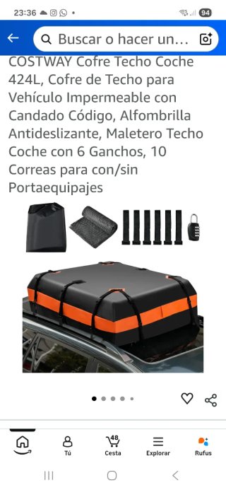 Maletero de techo impermeable para coche