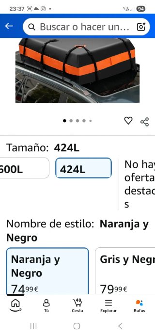 Maletero de techo impermeable para coche