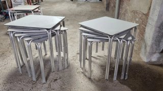 Lote 9 Mesas y 36 Sillas Terraza Aluminio