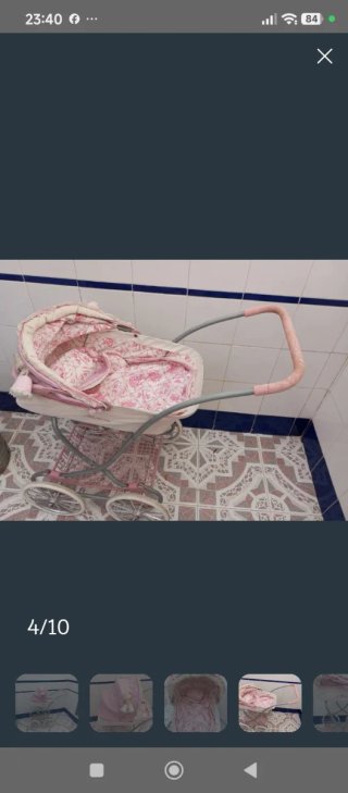 Carrito de muñecas Martina rosa