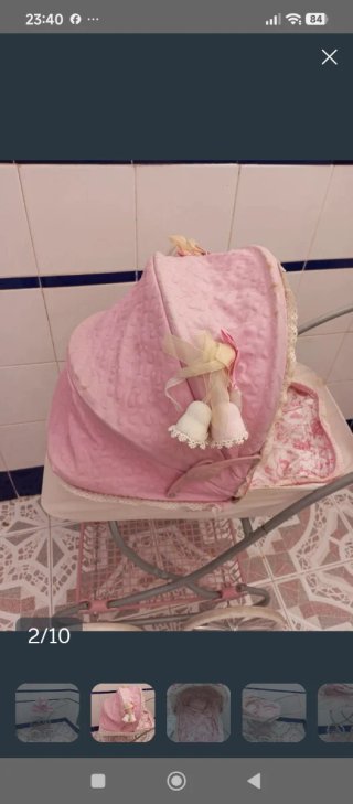 Carrito de muñecas Martina rosa