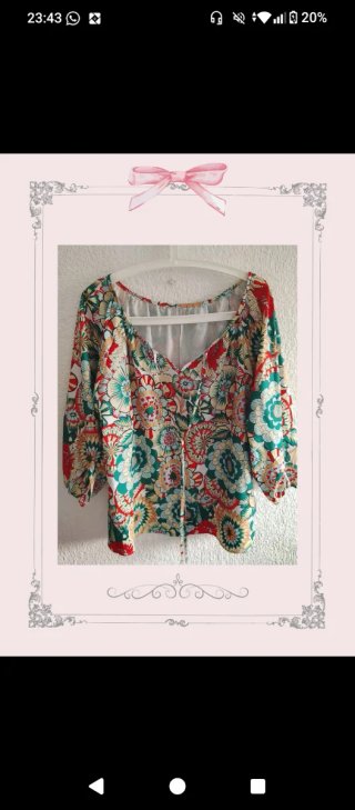 Blusa estampada manga larga
