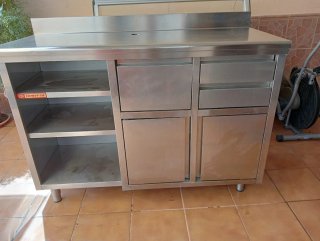 Mueble cafetero acero inoxidable