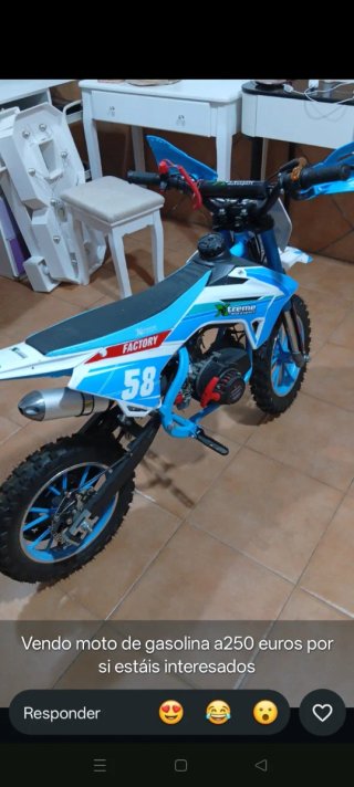 Moto Cross Gasolina 49cc Azul/Blanco
