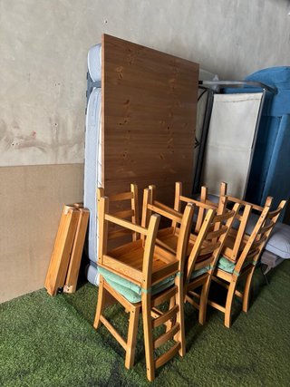 Mesa de madera con 6 sillas 200x105 cm