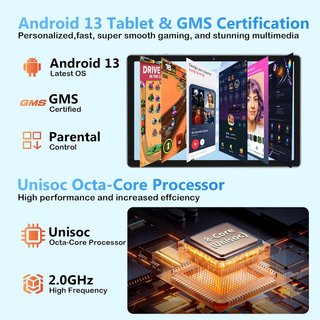 Oangcc Tablet Android 13 12GB RAM 10"