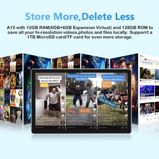 Oangcc Tablet Android 13 12GB RAM 10"