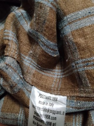 Camicia Poggianti 1958 a quadri marrone/grigio