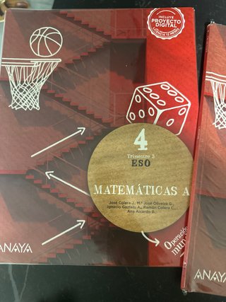 Libros de matemáticas de anaya 4 de la eso  1 eval