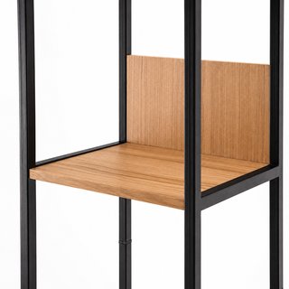 Estantería alta roble y metal negro 194 cm nueva
