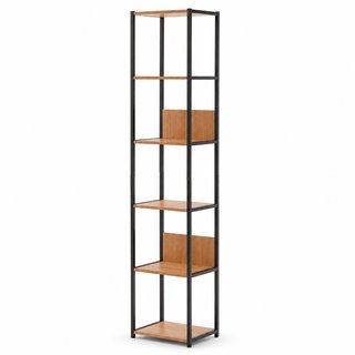 Estantería alta roble y metal negro 194 cm nueva