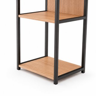 Estantería alta roble y metal negro 194 cm nueva