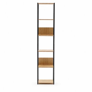 Estantería alta roble y metal negro 194 cm nueva