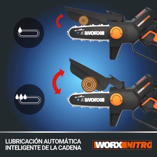 - WORX mini motosierra batería portátil jardín