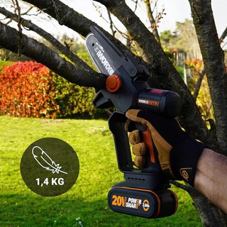 - WORX mini motosierra batería portátil jardín