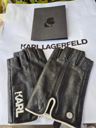 Mitones Karl Lagerfeld Cuero Negro