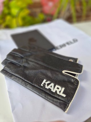 Mitones Karl Lagerfeld Cuero Negro
