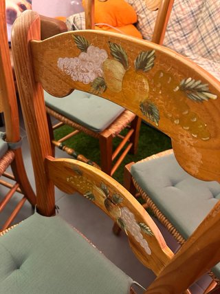 Pack 4 Sillas Madera Mimbre Artesanales