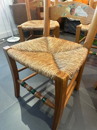 Pack 4 Sillas Madera Mimbre Artesanales