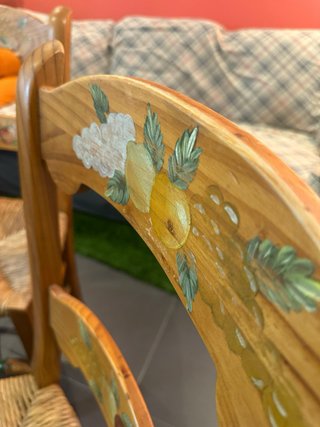 Pack 4 Sillas Madera Mimbre Artesanales