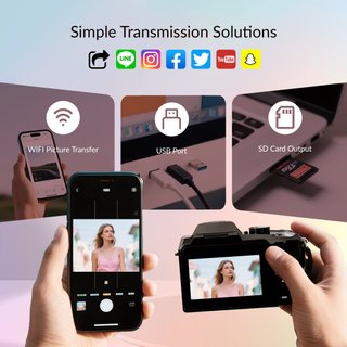 Camara Digital Compacta 5K 64MP WiFi Vlog 64GB