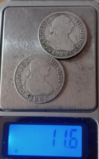 2 Monedas 2 Reales Carlos III y IV